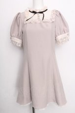 画像1: evelyn / レース切替ワンピース  グレー S-26-08-03-038-LO-OP-AS-ZS (1)