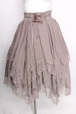 画像1: axes femme / VTG風サテンイレヘムスカート  ベージュ S-26-08-03-048-AX-SK-AS-ZS (1)