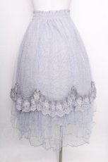 画像2: axes femme / ローズ付ドレープチュールスカート  サックス S-26-08-03-049-AX-SK-AS-ZS (2)