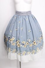画像1: axes femme / 花柄×ドットスカート  サックス S-26-08-03-050-AX-SK-AS-ZS (1)