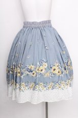 画像2: axes femme / 花柄×ドットスカート  サックス S-26-08-03-050-AX-SK-AS-ZS (2)