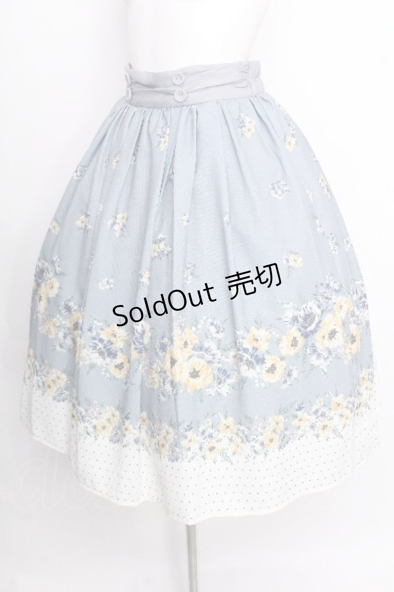画像3: axes femme / 花柄×ドットスカート  サックス S-26-08-03-050-AX-SK-AS-ZS (3)