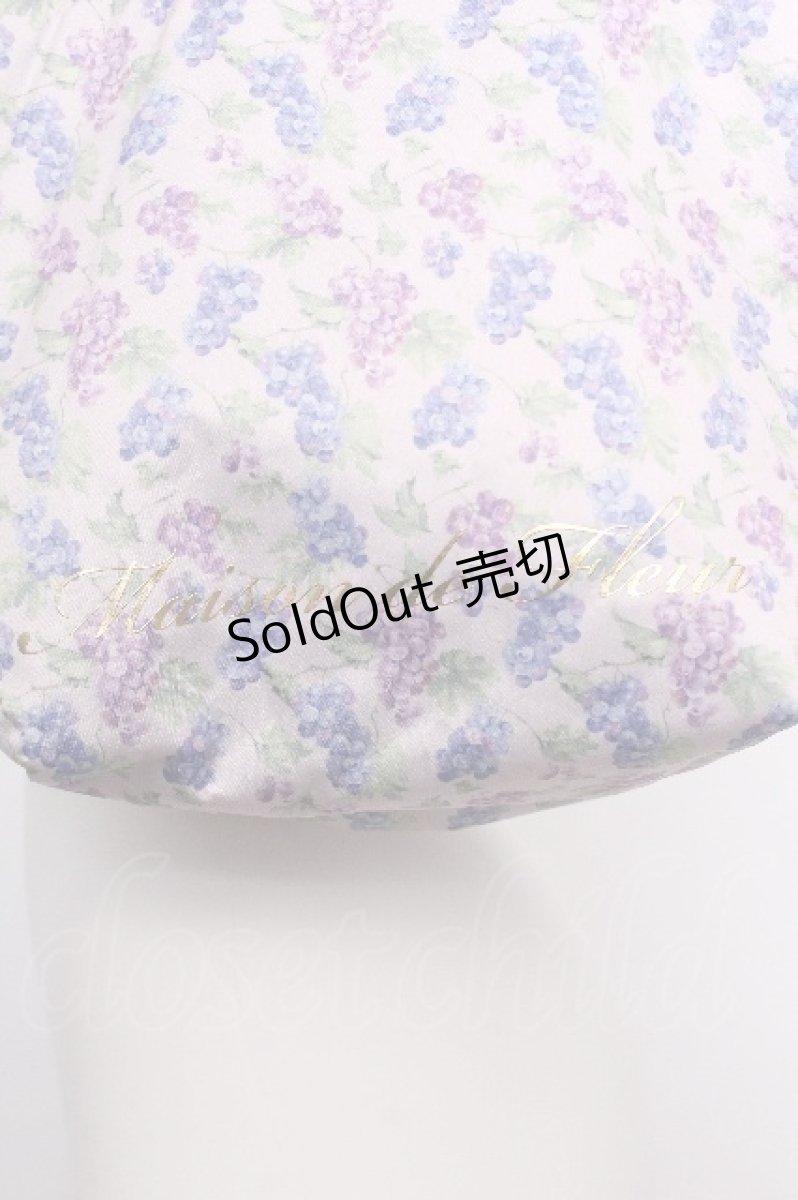 画像3: Maison de FLEUR / ブドウ柄フリルハンドルトートバッグ  ラベンダー S-26-08-03-007-LO-BG-AS-ZS (3)