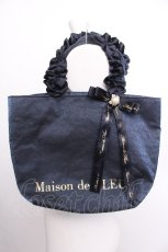 画像2: Maison de FLEUR / フリルハンドルトートバッグ  紺 S-26-08-03-009-LO-BG-AS-ZS (2)