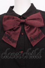 画像3: axes femme POETIQUE / 音符刺繍リボン付ブラウス  黒 S-26-08-03-021-AX-BL-HR-ZS (3)