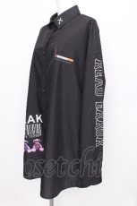 画像1: PEACE NOW / サイドシャーリングロングシャツ  黒 S-26-08-03-025-PU-BL-HR-ZS (1)