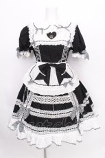 画像2: BABY,THE STARS SHINE BRIGHT / Lovely hearty fairy-tale ワンピース  黒ｘ白 S-26-08-03-026-BA-OP-HR-ZS (2)