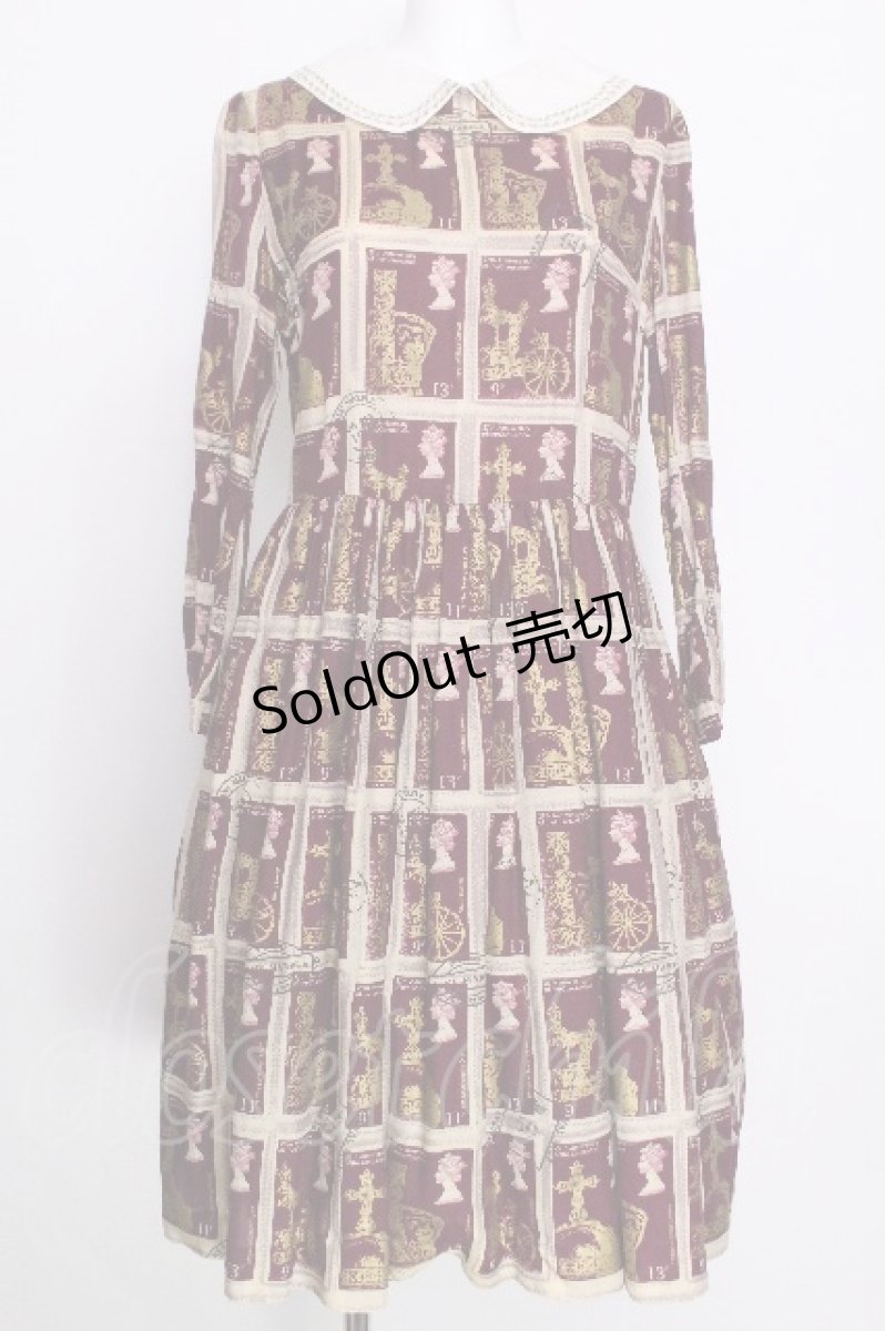 画像1: Jane Marple / Royal Stampワンピース  ワイン S-26-08-05-040-JM-OP-AS-ZS (1)