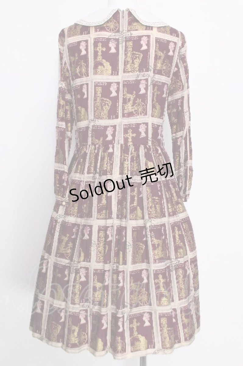 画像2: Jane Marple / Royal Stampワンピース  ワイン S-26-08-05-040-JM-OP-AS-ZS (2)