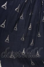 画像3: Jane Marple / LA TOUR EIFFELシャツドレス  ネイビー×ホワイトゴールド S-26-08-05-042-JM-OP-HR-ZS (3)