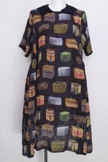 画像1: Jane Marple Dans Le Salon / Vintage Biscuits Canワンピース  ネイビー S-26-08-05-045-JM-OP-HR-ZS (1)