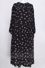 画像1: Jane Marple Dans Le Salon / Floating flowers afternoon dress ドレス  紺 S-26-08-05-046-JM-OP-AS-ZS (1)