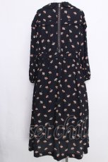 画像2: Jane Marple Dans Le Salon / Floating flowers afternoon dress ドレス  紺 S-26-08-05-046-JM-OP-AS-ZS (2)