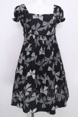 画像1: Jane Marple / Ribbons go aroundワンピース  黒ｘグレー S-26-08-05-050-JM-OP-AS-ZS (1)