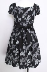画像2: Jane Marple / Ribbons go aroundワンピース  黒ｘグレー S-26-08-05-050-JM-OP-AS-ZS (2)