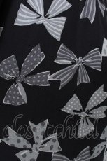 画像3: Jane Marple / Ribbons go aroundワンピース  黒ｘグレー S-26-08-05-050-JM-OP-AS-ZS (3)