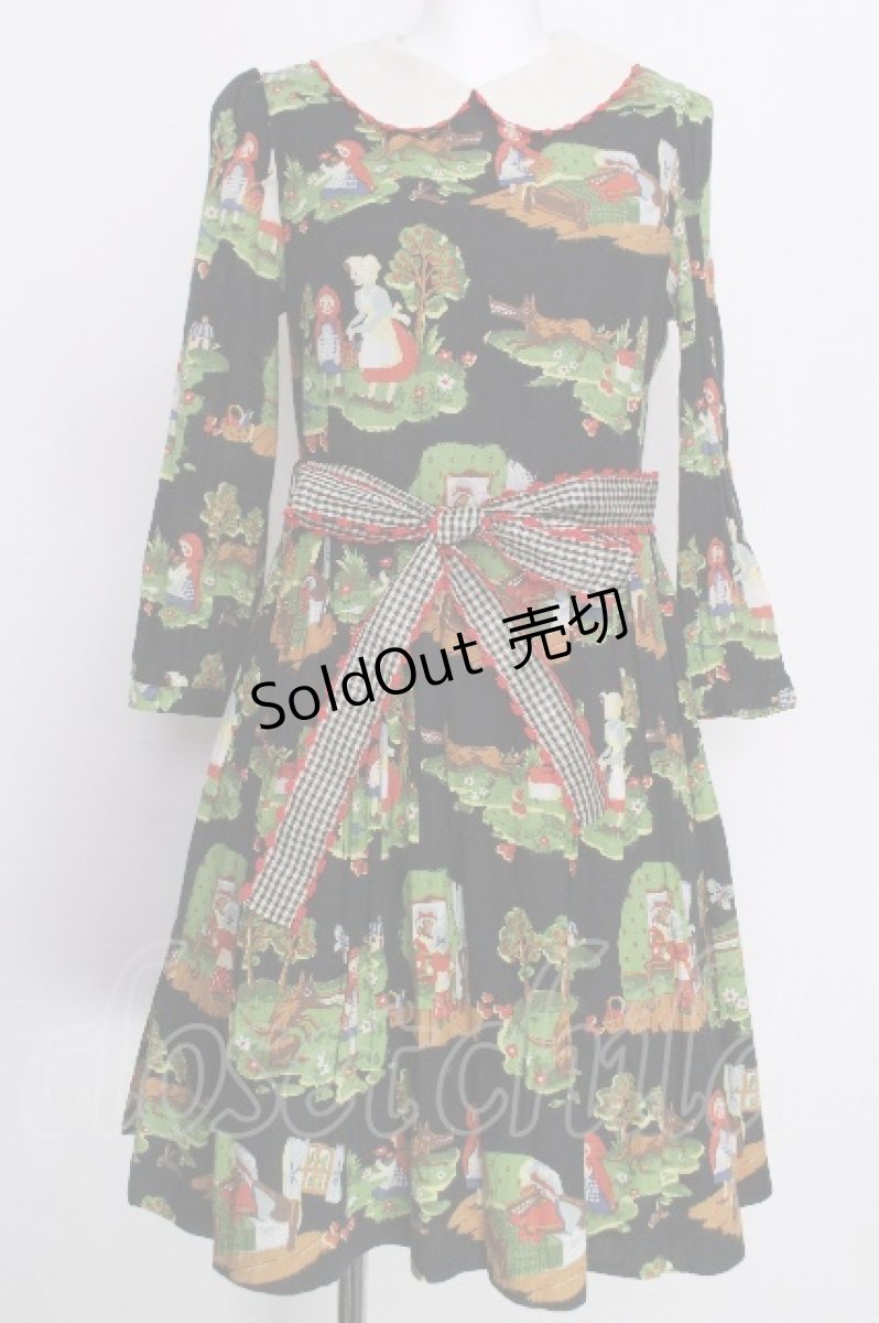 画像1: Jane Marple / シャペロンルージュラウンドカラーワンピース  黒 S-26-08-05-051-JM-OP-HR-ZS (1)