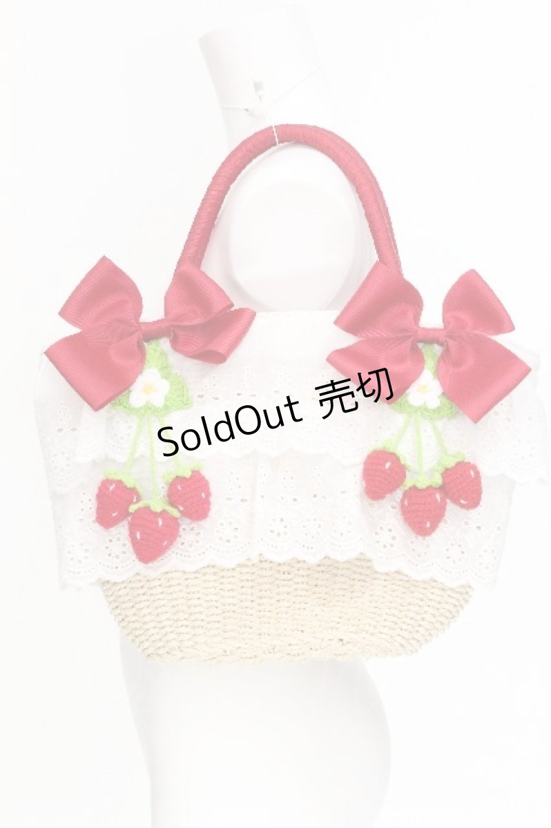 画像1: axes femme kawaii / いちごあみぐるみ付カゴバッグ  赤 S-26-08-05-006-AX-BG-HR-ZS (1)