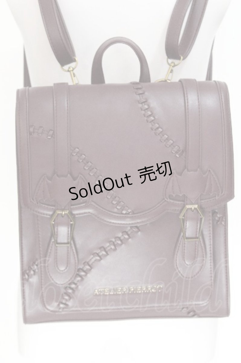 画像1: ATELIER PIERROT / “Nocturnal Grave”Mended Satchel  ボルドー S-26-08-05-010-EL-BG-TE-ZS (1)