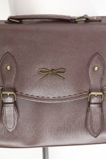 画像2: axes femme POETIQUE / リボン金具サッチェルバッグ  ブラウン S-26-08-05-011-AX-BG-AS-ZS (2)