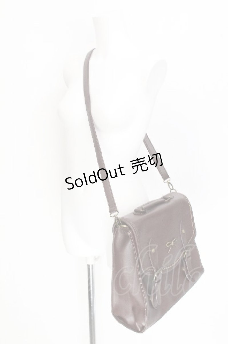画像3: axes femme POETIQUE / リボン金具サッチェルバッグ  ブラウン S-26-08-05-011-AX-BG-AS-ZS (3)