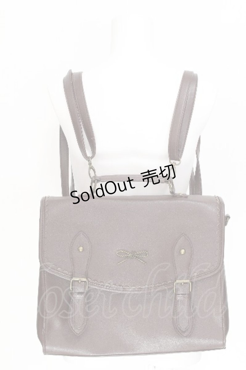 画像4: axes femme POETIQUE / リボン金具サッチェルバッグ  ブラウン S-26-08-05-011-AX-BG-AS-ZS (4)