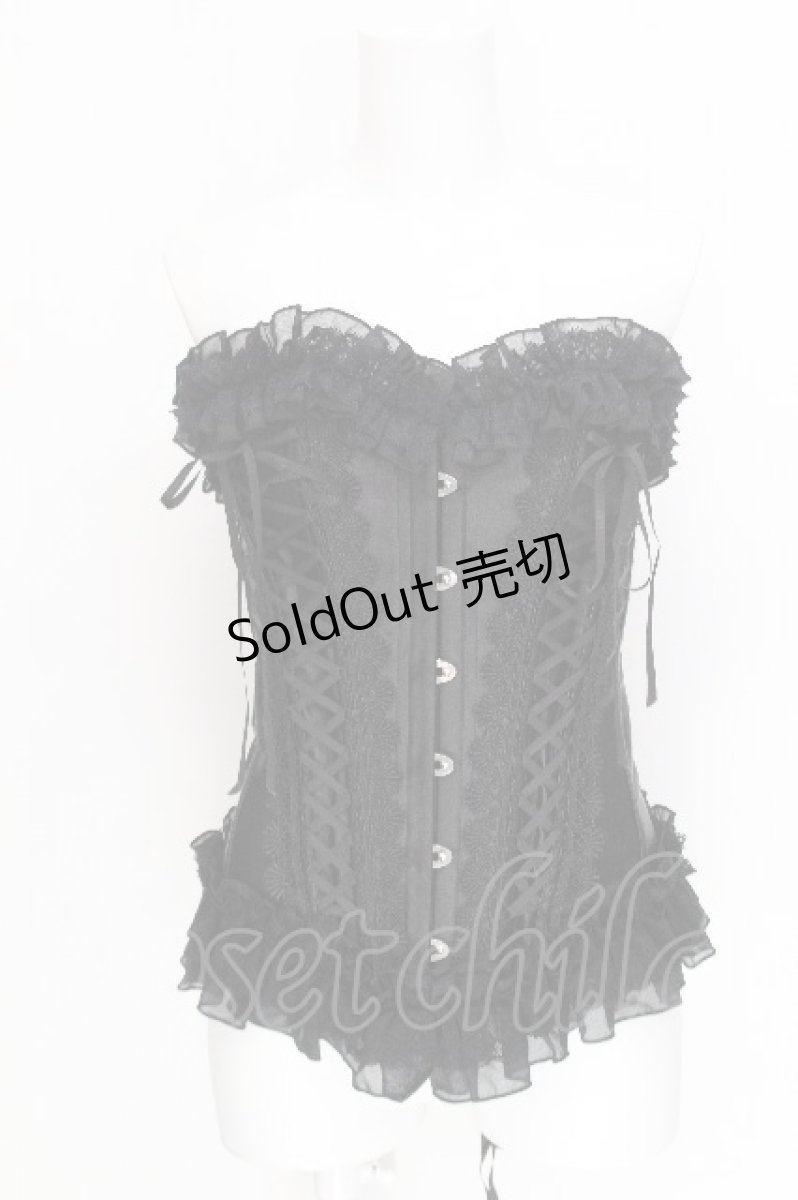 画像1: MR corset / サイド編み上げコルセット  黒 S-26-08-05-012-GO-ZA-HR-ZS (1)