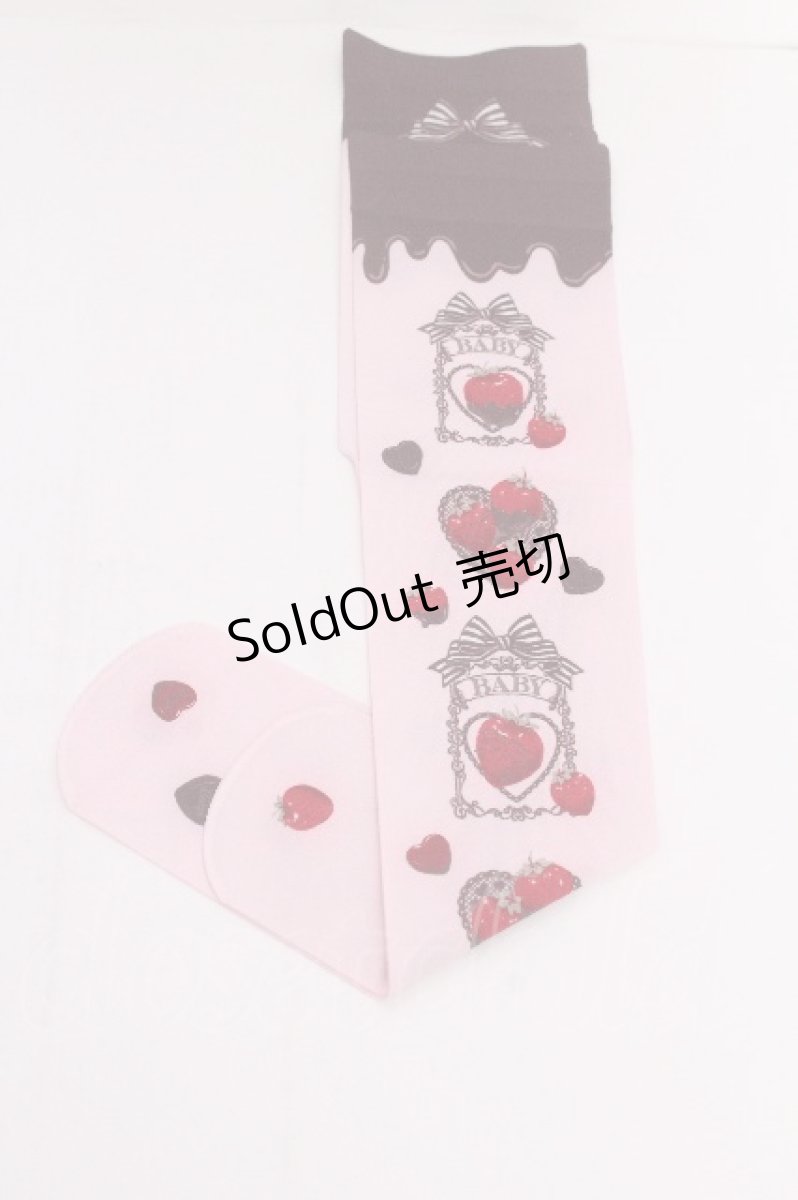 画像1: BABY,THE STARS SHINE BRIGHT / Strawberry Loves Chocolateオーバーニー  ピンク S-26-08-06-004-BA-ZA-AS-ZS (1)