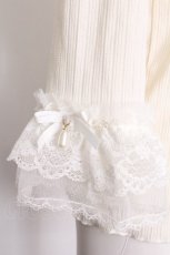 画像4: axes femme / レース重ねデザイン袖プルオーバー  オフ S-26-08-06-026-AX-TO-HR-ZS (4)