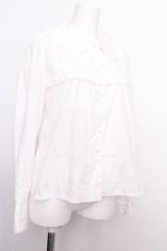 画像2: Nile Perch / オーロラボタン丸襟ブラウス  白 S-26-08-06-028-LO-BL-HR-ZS (2)