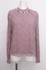 画像1: axes femme / 巻きバラ装飾総レースプルオーバー  ピンク S-26-08-06-033-AX-TO-HR-ZS (1)