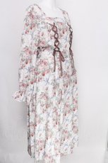 画像3: axes femme / フレーズローズ柄ワンピース  オフ S-26-08-06-045-AX-OP-AS-ZS (3)