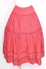 画像1: PINK HOUSE / 裾花刺繍スカート  レッド S-26-08-06-1027-LO-SK-HR-ZS (1)