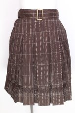 画像1: axes femme / ボックスプリーツミドルスカート  ブラウン S-26-08-06-1029-AX-SK-HR-ZS (1)