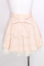 画像2: Secret Honey / リボンチェックスカート  ピンクベージュ S-26-08-06-1021-CA-SK-AS-ZS (2)