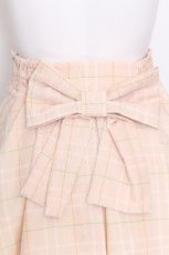 画像3: Secret Honey / リボンチェックスカート  ピンクベージュ S-26-08-06-1021-CA-SK-AS-ZS (3)