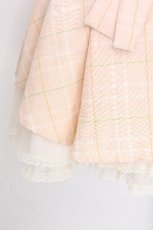 画像4: Secret Honey / リボンチェックスカート  ピンクベージュ S-26-08-06-1021-CA-SK-AS-ZS (4)