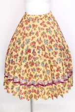 画像1: Jane Marple Dans Le Salon / Flowers of Jouy double accordion skirt  イエロー S-26-08-06-1022-JM-SK-HR-ZS (1)