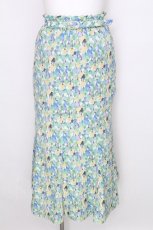 画像1: F&A / ペイントチューリップ柄マーメイドスカート  グリーン S-26-08-06-1023-CA-SK-HR-ZS (1)
