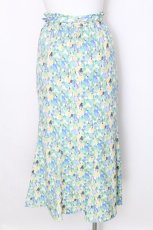 画像2: F&A / ペイントチューリップ柄マーメイドスカート  グリーン S-26-08-06-1023-CA-SK-HR-ZS (2)