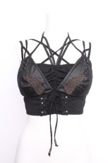 画像1: Rozen Kavalier / 羽根刺繍ブラトップ  黒 S-26-08-06-022-OO-TO-HR-ZS (1)