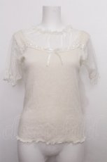 画像1: axes femme / ドットチュール半袖プルオーバー  オフ S-26-08-06-024-AX-TO-AS-ZS (1)