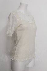 画像2: axes femme / ドットチュール半袖プルオーバー  オフ S-26-08-06-024-AX-TO-AS-ZS (2)