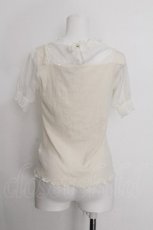 画像3: axes femme / ドットチュール半袖プルオーバー  オフ S-26-08-06-024-AX-TO-AS-ZS (3)