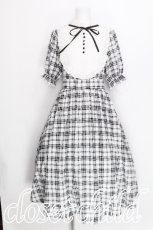 画像1: m petit by misako / ナシジチェックキリカエワンピース M 白 S-26-08-08-036-LO-OP-HR-ZS (1)