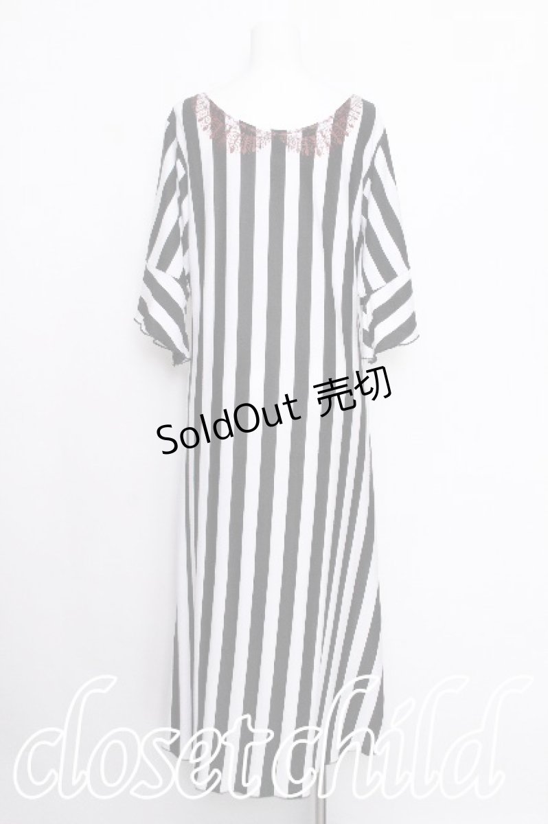 画像3: PUNK / ボーダーカットワンピース  黒ｘ白 S-26-08-08-037-PU-TO-HR-ZS (3)