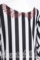 画像5: PUNK / ボーダーカットワンピース  黒ｘ白 S-26-08-08-037-PU-TO-HR-ZS (5)