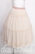 画像1: m petit by misako / NINA'Sギャザースカート  キナリｘピンク S-26-08-08-044-LO-SK-HR-ZS (1)