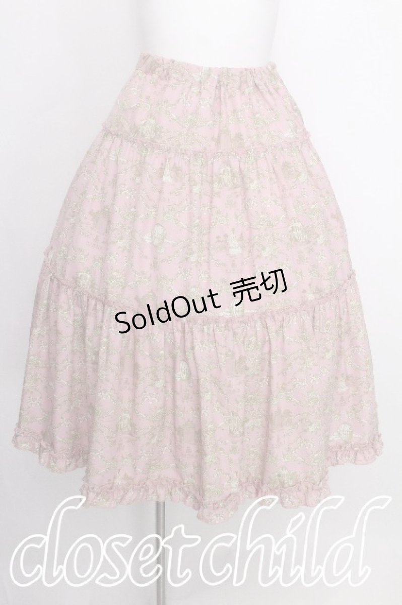 画像3: m petit by misako / NINA'Sギャザースカート  キナリｘピンク S-26-08-08-044-LO-SK-HR-ZS (3)