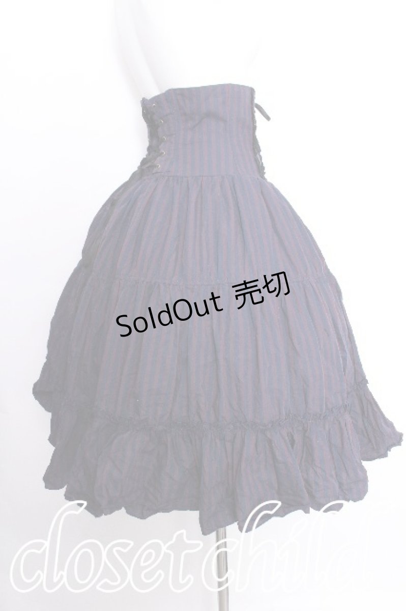画像2: ATELIER PIERROT / シャーリングコルセットスカート  紺 S-26-08-08-049-EL-SK-HR-ZS (2)